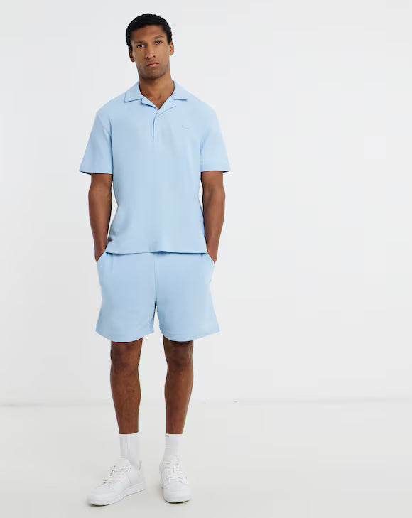 Lacoste Short Sleeve Textured Jersey Polo - Light Blue
