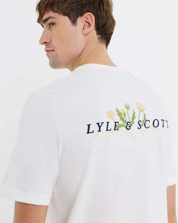 Lyle &amp; Scott Dandelion Script Graphic T-Shirt - White