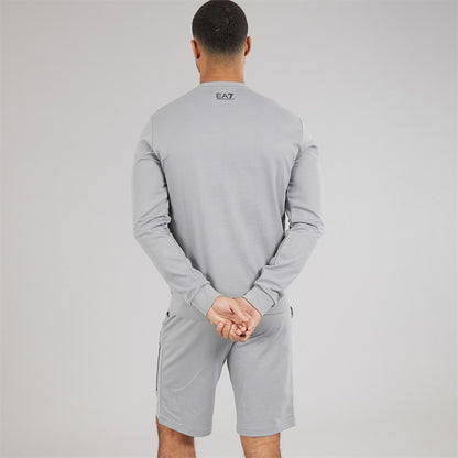 EA7 Mens Sweatshirt and Shorts Set Sharkskin