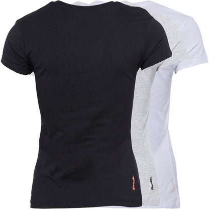 Bench Womens Jada Three Pack T-Shirts Black/Grey Marl/White