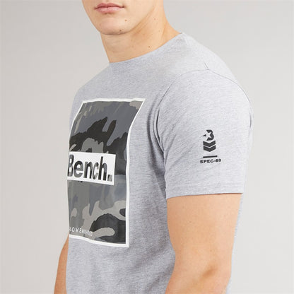 Bench Mens Sanlo T-Shirt And Shorts Set Grey Marl