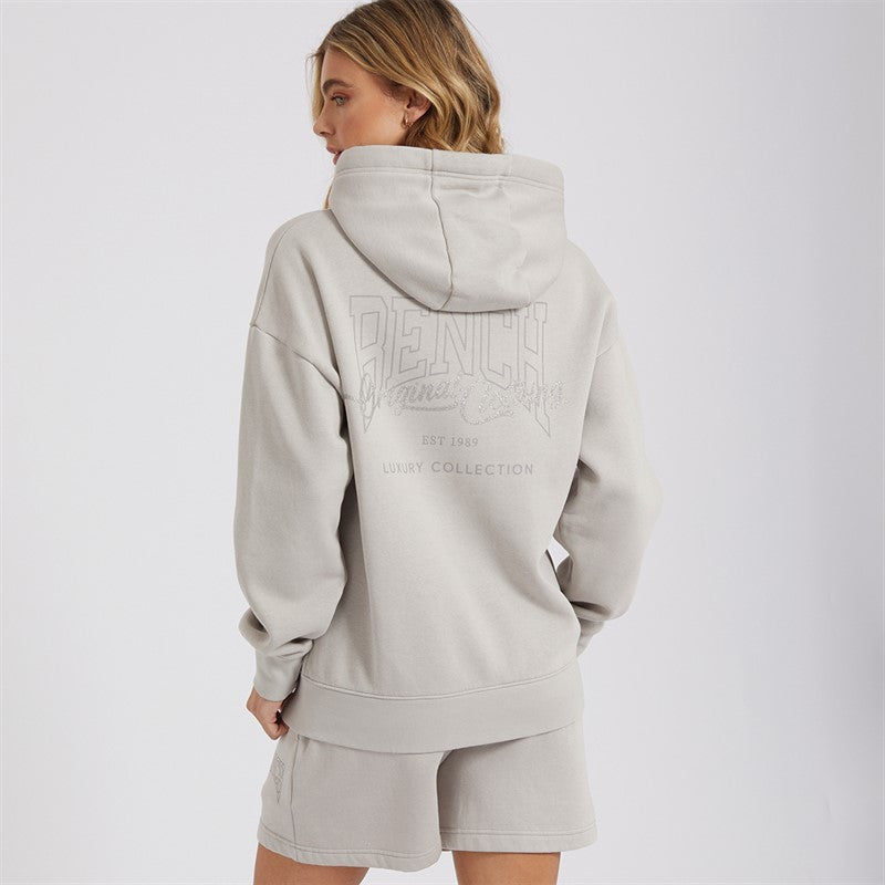Bench Womens Zira Zip Thru Hoodie Light Grey