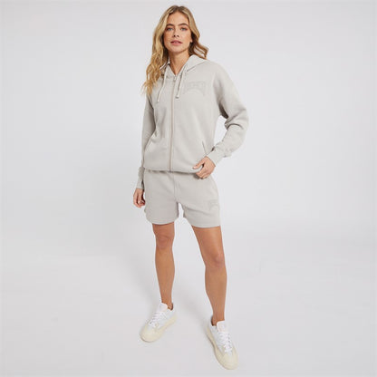 Bench Womens Zira Zip Thru Hoodie Light Grey