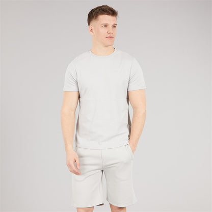 Bench Mens Varem T-Shirt And Shorts Set Set Frost Grey