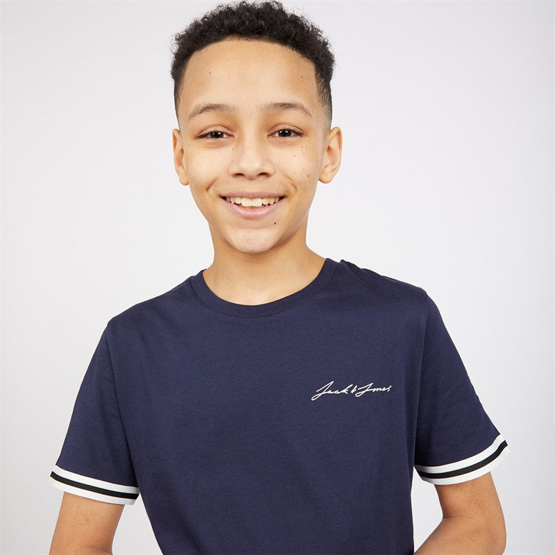 JACK &amp; JONES Boys Jaxon T-Shirt And Shorts Set Navy Blazer
