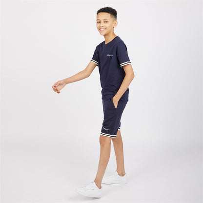 JACK &amp; JONES Boys Jaxon T-Shirt And Shorts Set Navy Blazer