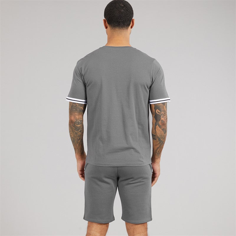 JACK &amp; JONES Mens Jaxon T-Shirt And Shorts Set Castlerock