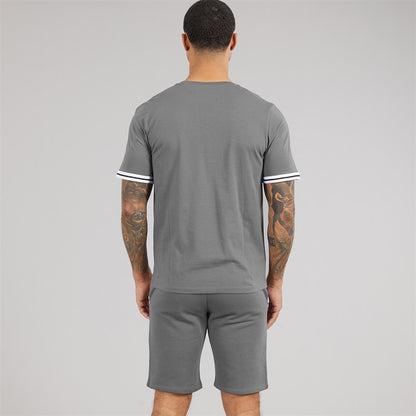 JACK &amp; JONES Mens Jaxon T-Shirt And Shorts Set Castlerock