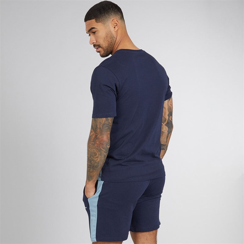 JACK &amp; JONES Mens Trip T-Shirt And Shorts Set Navy Blazer