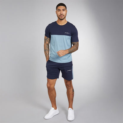 JACK &amp; JONES Mens Trip T-Shirt And Shorts Set Navy Blazer
