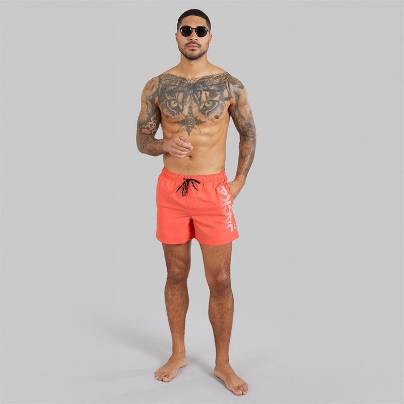JACK AND JONES Mens Aruba Jones SwimShorts Hot Coral