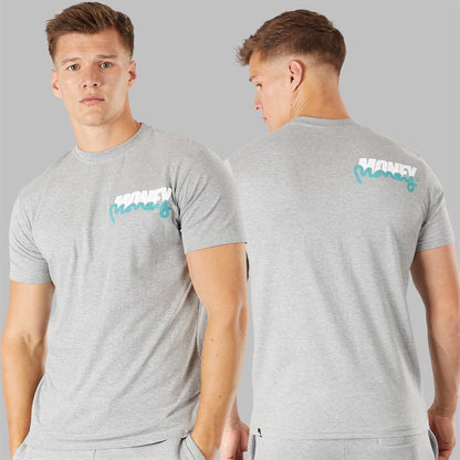 Money Mens Three Pack Crew Neck Tracksuit And T-Shirt Set Grey Melange