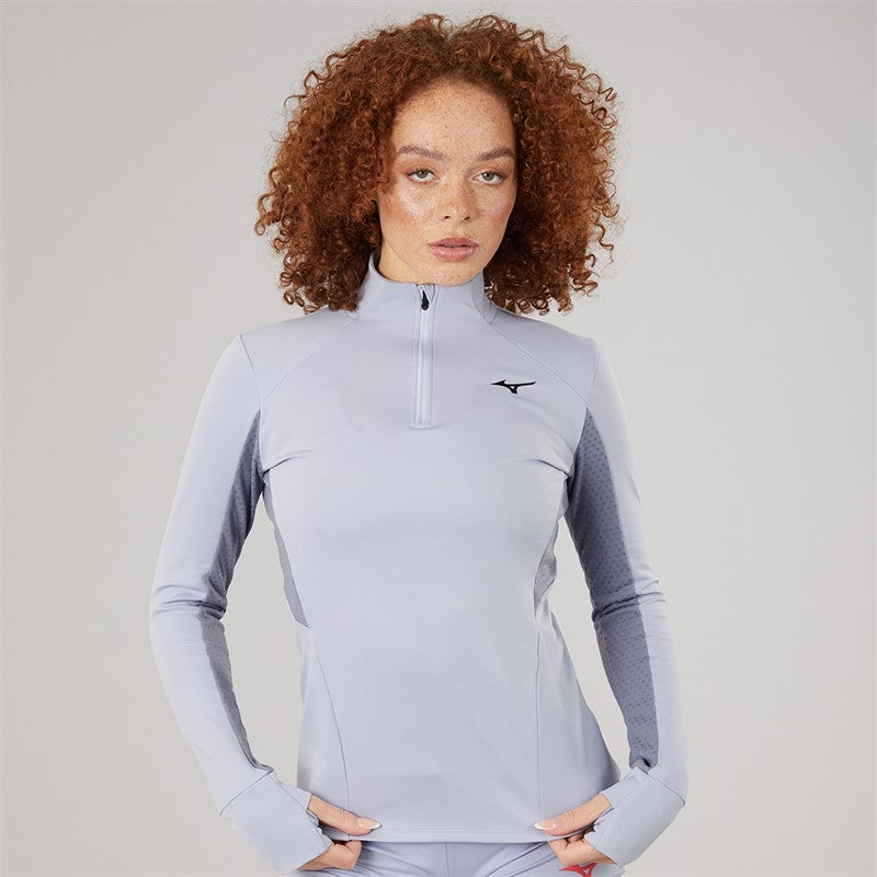 Womens Active Warmalite 1/2 Zip Running Top Icelandic Blue