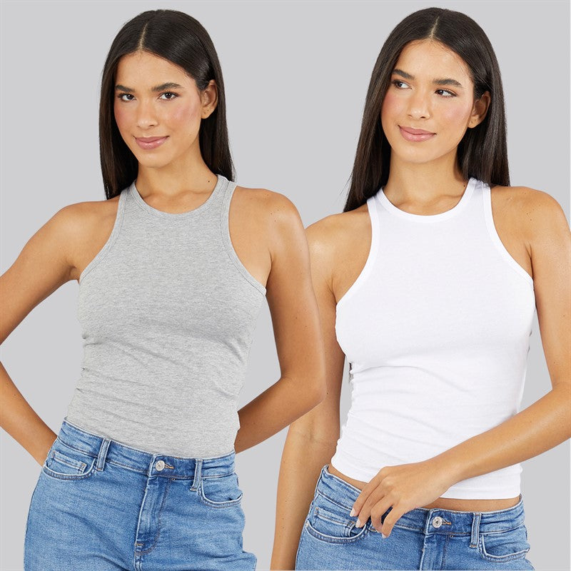 French Connection Womens Two Pack Racer Vests