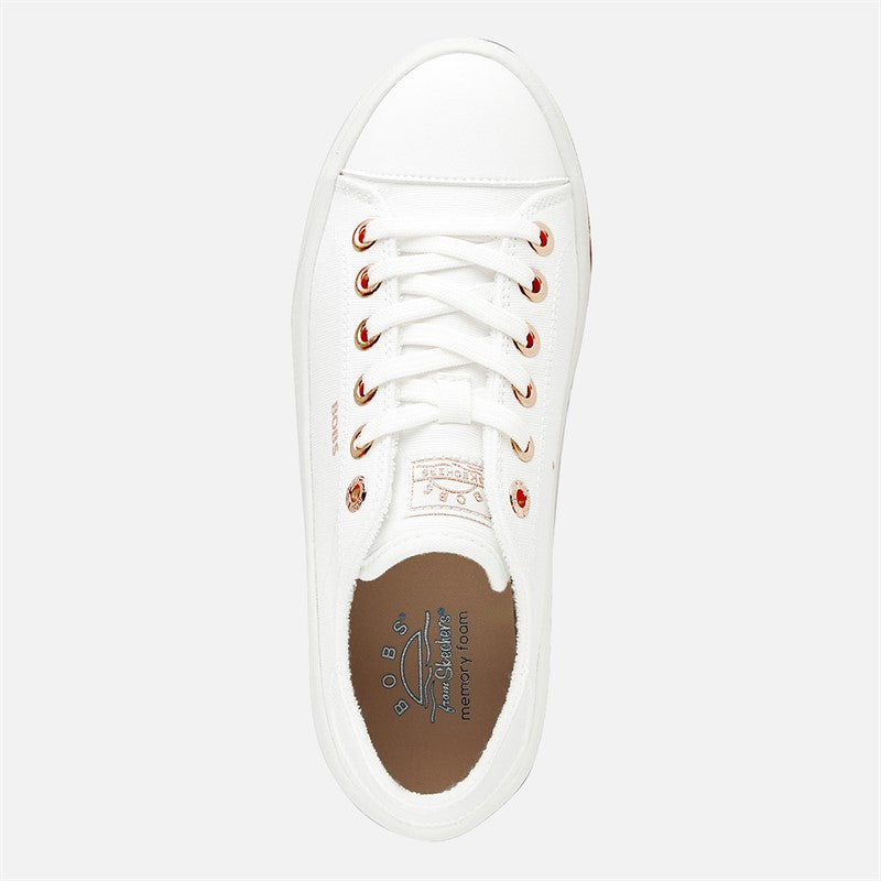 SKECHERS Womens Bobs Whinnie High Ranking Platform Trainers White