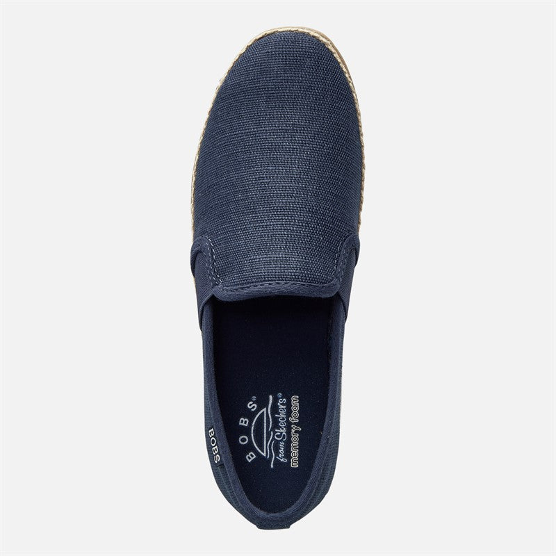 SKECHERS Womens Flexpadrille Lo Espadrilles Navy Linen