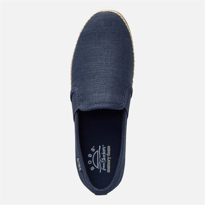 SKECHERS Womens Flexpadrille Lo Espadrilles Navy Linen