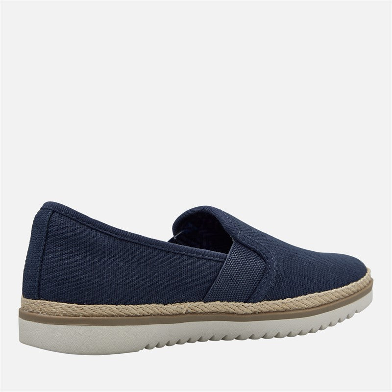 SKECHERS Womens Flexpadrille Lo Espadrilles Navy Linen