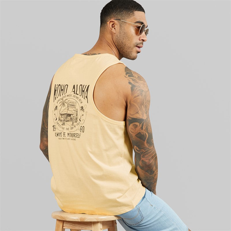 Mens Onda Ringer Two Pack Vests Sage/Ecru