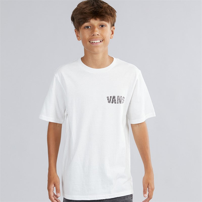 Vans Boys Racing Flames Back Graphic T-Shirt White