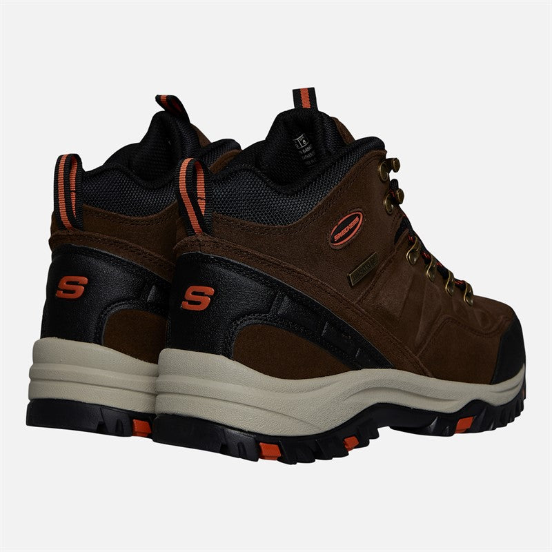 SKECHERS Mens Relment Pelmo Waterproof Walking Boots Dark Brown