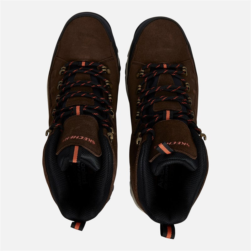 SKECHERS Mens Relment Pelmo Waterproof Walking Boots Dark Brown