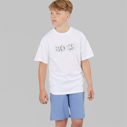 BOSS Boys T-Shirt And Bermuda Shorts Set White