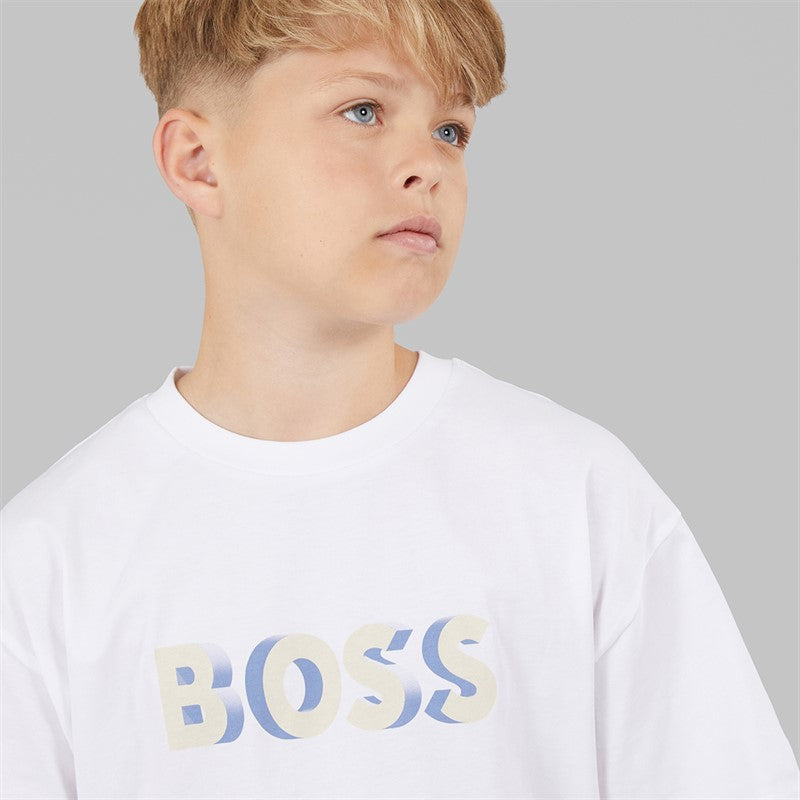 BOSS Boys T-Shirt And Bermuda Shorts Set White